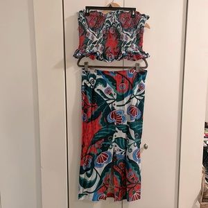 Anthropologie ‘Conditions Apply’ Abstract Skirt Set in Red Motif